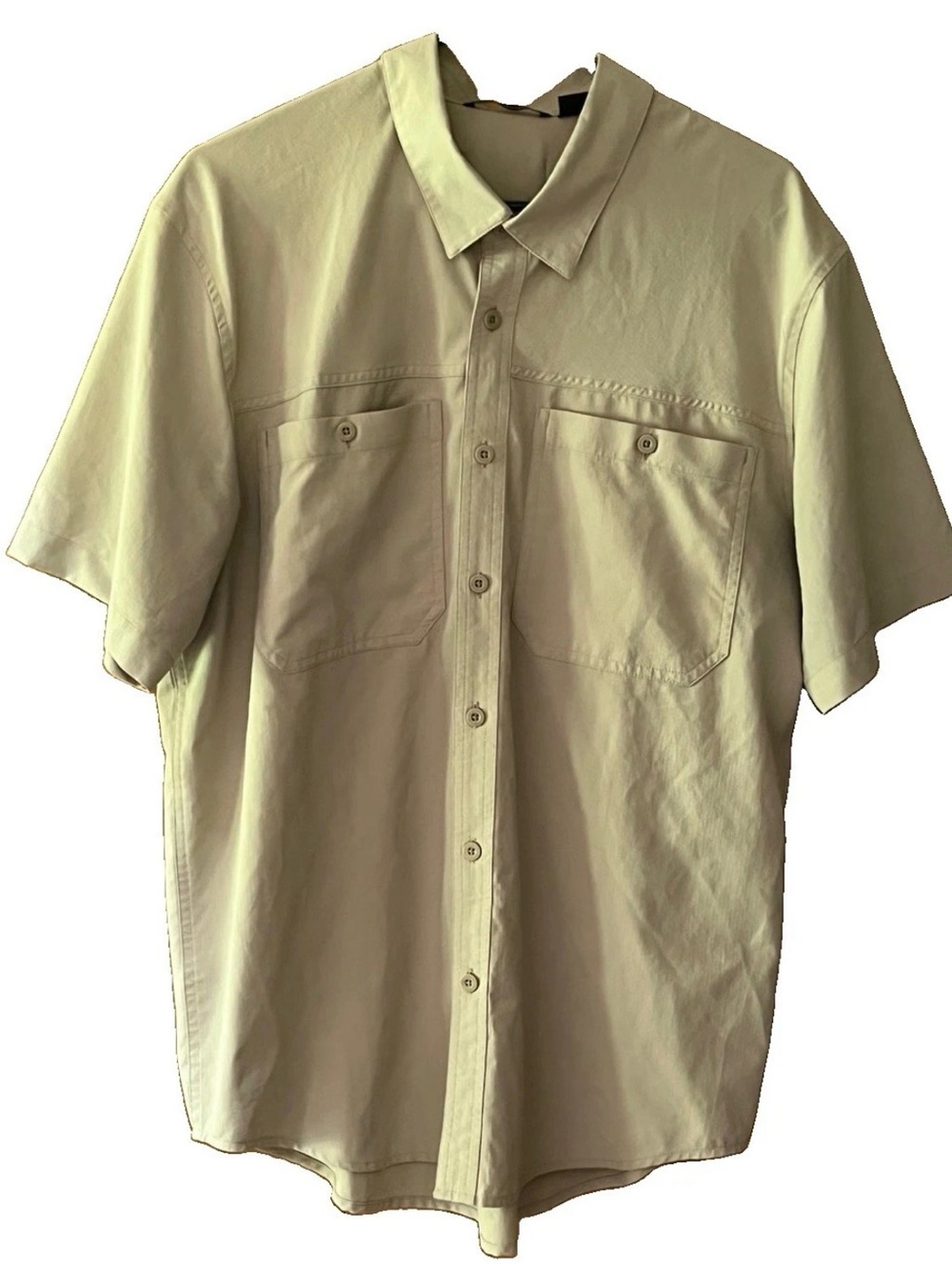 CC Filson Company Men's Medium Tan Short Sleeve Button Front Outdoor Shirt